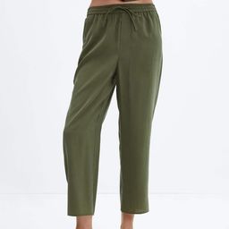 MANGO Women High-Rise Cropped Regular Trousers-image-85