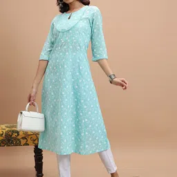Vishudh Floral Embroidered Anarkali Kurta-33