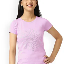SINI MINI Girls Printed Pure Cotton Lounge Tshirts-20