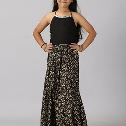 KiddoPanti Girls Embellished Mirror Work Ready to Wear Lehenga Choli-image-50