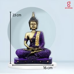 GW CREATIONS Gold Toned & Navy Blue Buddha Idol Showpiece-image-57