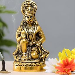Navyaksh Gold Toned Brass Lord Hanuman Showpiece-image-68