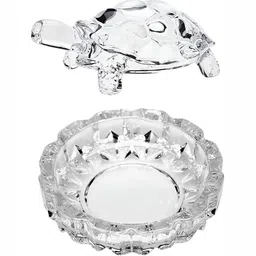 Navyaksh Transparent 2 Pieces Textured Crystal Turtle Showpiece-8