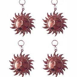 Navyaksh Copper Toned 4 Pcs Sun Face Wall Hanging Decorative Showpieces-7