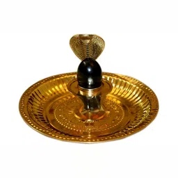 Navyaksh Black & Gold Toned Shivling Brass Showpiece-picture-37