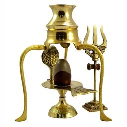Navyaksh Gold-Tone Religious idol Shivling  Showpiece-53