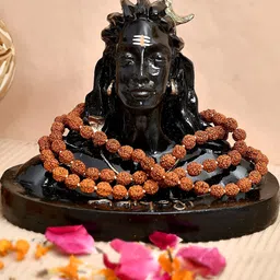 Navyaksh Black & Brown Adiyogi Statue With Rudraksh Mala Showpiece-58