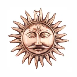 Navyaksh Copper Toned Brass Wall Hanging Lord Suraj surya Murti Decorative Showpiece-image-29