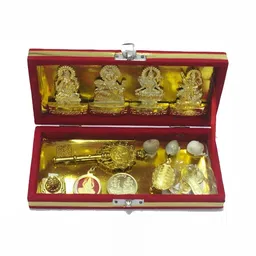 Navyaksh Gold Toned & Red Religious Showpiece-28