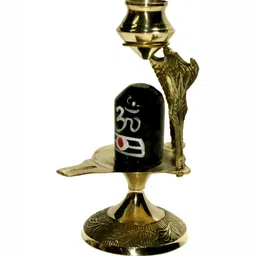 Navyaksh Gold Toned & Black Brass Shivling Statue Decorative Showpiece-image-17