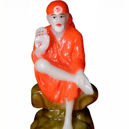 Navyaksh White & Orange Small Religious Idol Decorative Showpiece-image-74