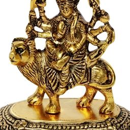 Navyaksh Gold-Toned Metal Durga Religious Idol Showpiece-image-57