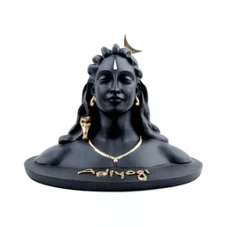 Navyaksh Black & Gold Toned Adiyogi Marble Showpiece-34