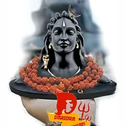 Navyaksh Black & Brown Adiyogi Statue With Rudraksha Mala Showpiece-image-75