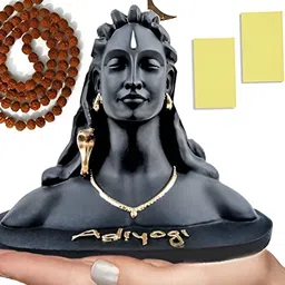 Navyaksh Black Adiyogi with Rudraksh Showpiece-image-65