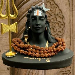 Navyaksh Black Shiv statue With Trishul And Mala Showpiece-image-75