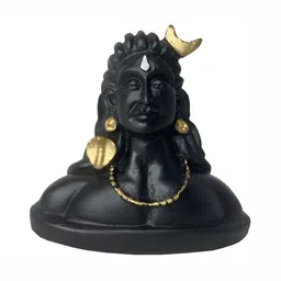 Navyaksh Black & Gold Toned Adiyogi Bhagwan Shiv Ji Showpiece-picture-20