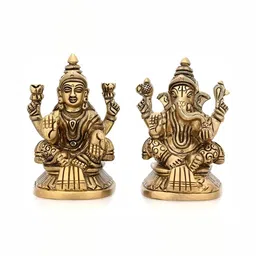 Navyaksh Gold Toned Metal Laxmi Ganesh Idol Murti Decorative Showpiece-image-34