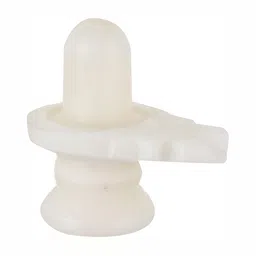 Navyaksh White Marble Shivling Lord Shiva Lingam Showpiece-58