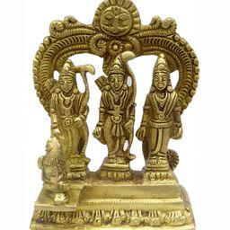 Navyaksh Gold Toned Brass Ram Darbar Idol Showpiece-image-78