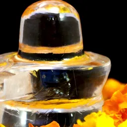 Navyaksh Transparent Crystal Shivling Regular Idol Showpiece-image-42