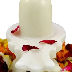 Navyaksh White Marble Shiva Lingam Showpiece-53