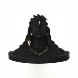 Navyaksh Black & Gold Toned Adiyogi Bhagwan Shiv Ji Showpiece-picture-1
