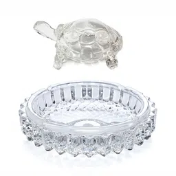 Navyaksh Transparent Glass Turtle Decorative Showpiece-image-76