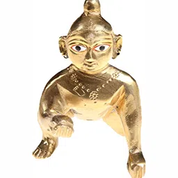 Navyaksh Gold-Toned Small Metal Religious Bal Gopal Idol Showpiece-55