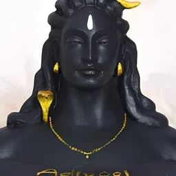 Navyaksh Black & Gold-Toned Small Adiyogi Bhagwan Shiv Ji Idol Showpiece-13