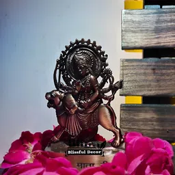 Navyaksh Black Metal Sherawali Showpiece-57