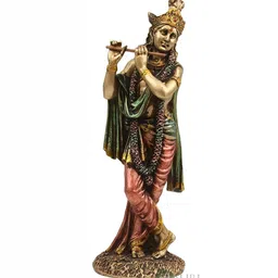 krishnagallery1 Gold Toned Krishna Statue Showpiece-image-83
