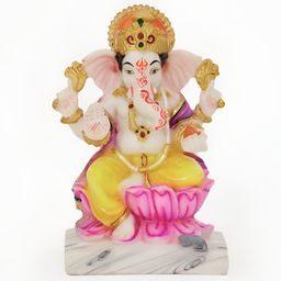 krishnagallery1 White & Gold-Tone Religious Marble Idol Showpiece-image-71