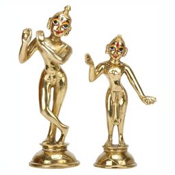 krishnagallery1 Gold Toned Radha Krishna Religious Idol Showpiece-image-83