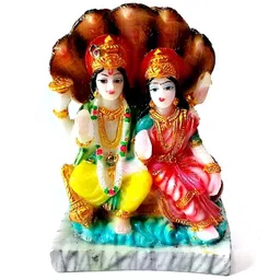 krishnagallery1 Yellow Red Laxmi Vishnu Idol Showpiece-picture-21