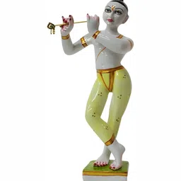 krishnagallery1 White & Yellow Marble Idol Showpiece-29