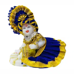 krishnagallery1 White & Blue Marble Religious Idol Showpiece-image-91