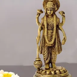 krishnagallery1 Gold Toned & Beige Religious Brass Showpiece-image-59