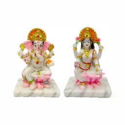 krishnagallery1 White & Gold Toned 2 Pieces Religious Idol Showpiece-picture-18