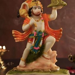 krishnagallery1 White & Orange Religious Marble Showpiece-47
