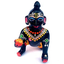 krishnagallery1 Black & Yellow Murthi Idol Brass Showpiece-image-42