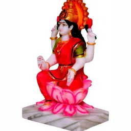 krishnagallery1 White & Red Religious Marble Idol Showpiece-18