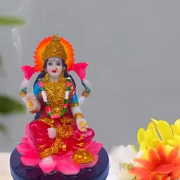 krishnagallery1 White & Gold Toned Marble Laxmi Mata Showpiece-image-72