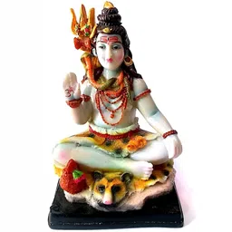 krishnagallery1 White Yellow Shiv Privar Murti Idol Showpiece-image-97