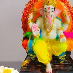 krishnagallery1 White & Orange Religious Idol Showpiece-14