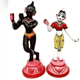 krishnagallery1 Black & Red 2 Pieces Religious Brass Idol Showpieces-image-12