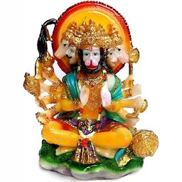 krishnagallery1Yellow & Orange Panchmukhi Hanuman Showpiece-image-87