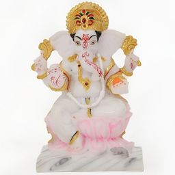 krishnagallery1 White & Gold Toned Religious Marble Idol Showpiece-image-76
