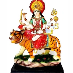 krishnagallery1 White & Red Marble Maa Durga Showpiece-33