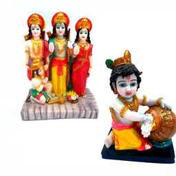 krishnagallery1 Red & Gold Toned 2 Pieces Religious Idol Showpieces-picture-17